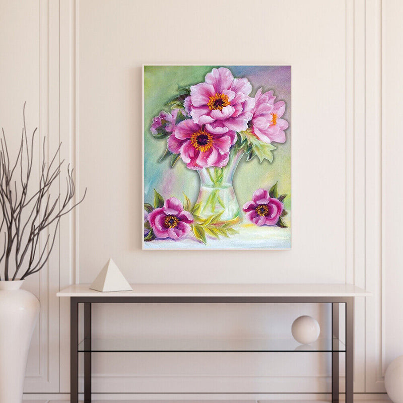 Paeonia Flower Series Oil Paint By Numbers Kit Frameless Drawing Picture Decor