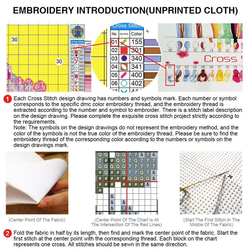 Handmade Counted Cross Stitch Cotton Thread Embroidery Canvas Needlework 22x26CM