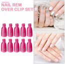 10pcs Plastic Nail Gel Polish Cap Clips Remover Fingers Tips Wrap Rose Red Newly