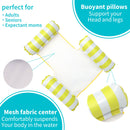 Swimming Pool Float Hammock Multi-Purpose Inflatable Lounge Bed (Yellow) Newly