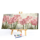 Pink Tulip Oil Paint By Numbers Kits DIY Handpainted on Canvas Gift Unframed