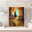 Forest Witch Oil Paint by Numbers Hand Painted Frameless Picture Home Ornamen