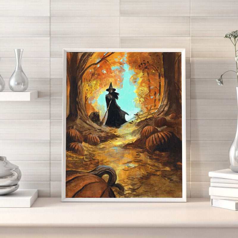 Forest Witch Oil Paint by Numbers Hand Painted Frameless Picture Home Ornamen