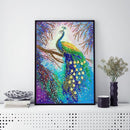 5D DIY Special Shaped Diamond Painting Peafowl Cross Stitch Craft Needlework Kit
