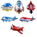 Favors Outer Space Theme Party Supply Plane Spacecraft Foil Balloons Inflation