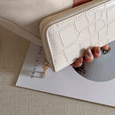 Women Evening Clutch Phone Card Bag Retro PU Alligator Pattern Purse Long Wal