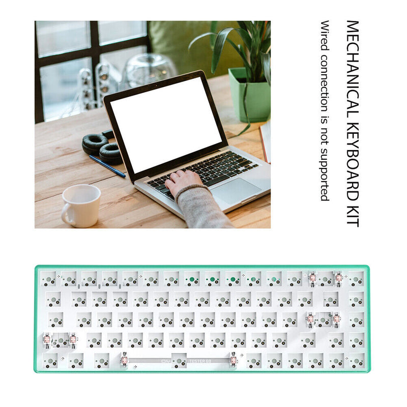 Hot Swap Keyboard Kit Bluetooth-compatible with 72pcs Red Shafts (Green)