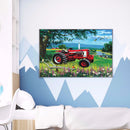 5D DIY Diamond Painting Field Car Full Round Rhinestone Home Art Picture