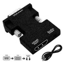 PC 1080P 3.5mm Audio Cable Audio Output Converter HDMI Female to VGA Male