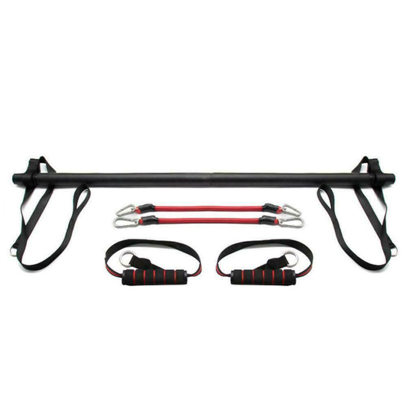 Portable Pilates Bar Kit Resistance Band Exercise Stick Yoga Home Drawbar P2G7