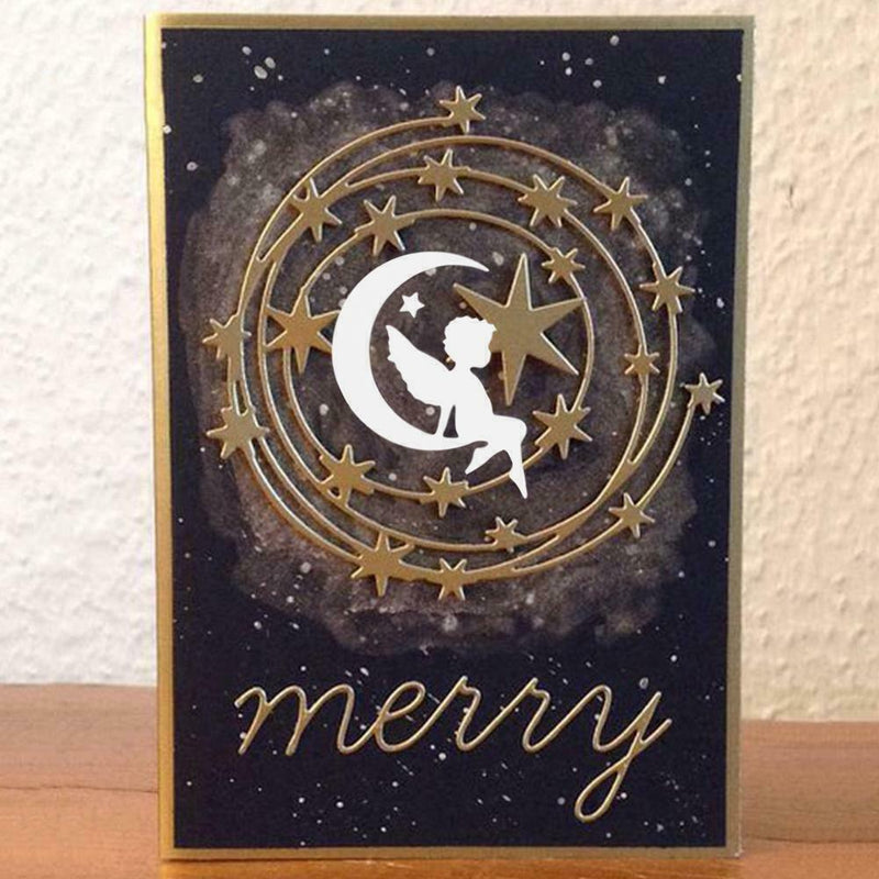 Angel on Moon Metal Cutting Dies Scrapbook Embossing Paper Craft Card Cut I2J9