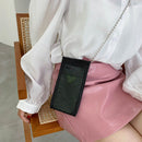 Fashion Women Rhinestone Messenger Bag Chain Mini Purse Phone Bags (Black)
