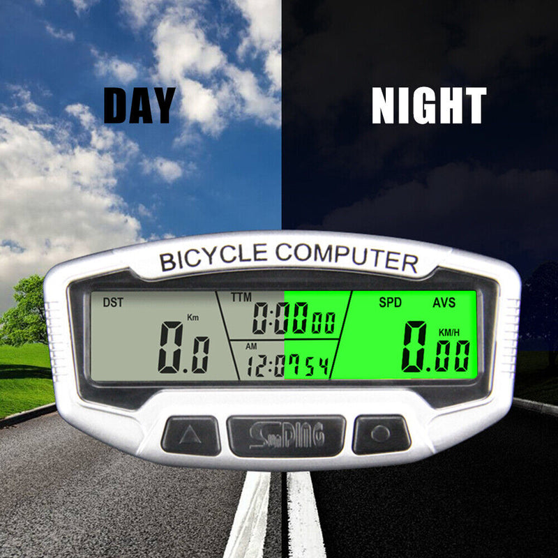 SUNDING Cycling Bicycle LCD Computer Bike Backlight Wired Code Table Speedometer