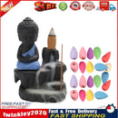 20pcs Incense Cones 1pcs Burner Buddha Waterfall Backflow Stove (Blue) Newly
