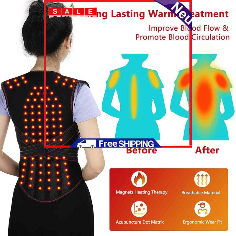 108 Magnets Heated Waistcoat with Neck Brace Joint Ache Warm Brace for Men Women