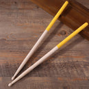 1 Pair Anti-slip 5A Music Band Maple Wood Oval Tip Drum Sticks (Yellow) Newly