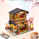 Japanisches Sushi-Restaurant-Holzhaus-Möbel-Miniatur-Baugruppen-Gebäude