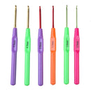 6pcs Aluminum Plastic Handle Knitting Needle Set Crochet Hook Weave Yarn Newly