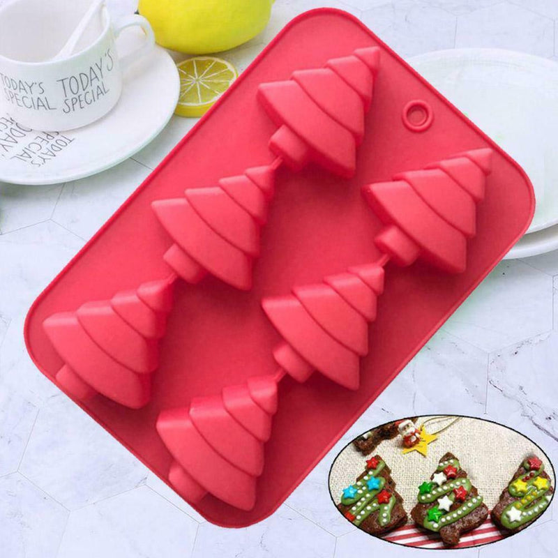Silicone Christmas Tree Baking Mould DIY Chocolate Cake Tray Ice Wax Molds U3C9