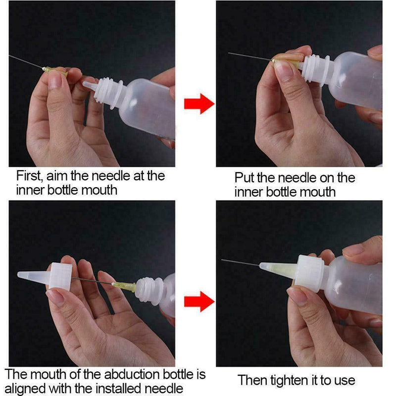 2PCS Needle Tip Bottle Liquid Flux Dispenser Oil Solvent 0.7 50ML Dropper N8L3