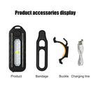 LED+COB+SMD MTB Bike Light USB Rechargeable Multifunction Warning Lamp (B) Newly