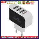 3USB EU Plug LED Mobile Phone Charger Multi-Head Travel Charger(2A)(Black)