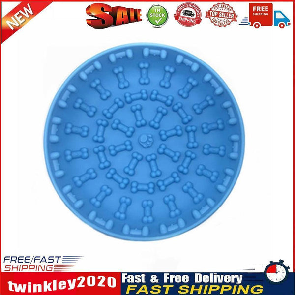 Silicone Dog Slow Feeder Bowl Anti Choking Container Suction Cup (Blue) Newly