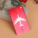 Metal Luggage Tag Aluminum Alloy Air Plane Travel Suitcase Label(Red)