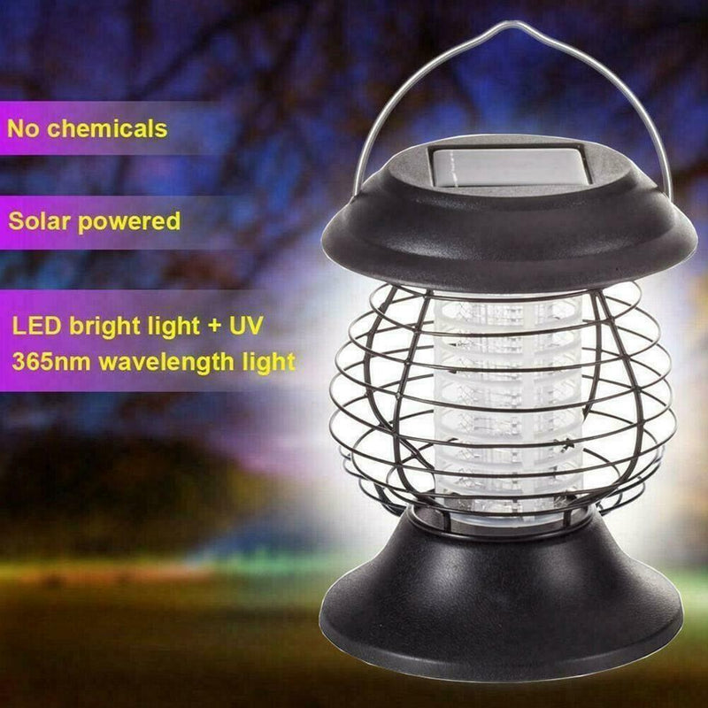 Solar Powered LED Mosquito Fly Bug Insect Zapper Killer Lamp Light Outdoor D3B1