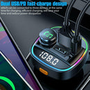 Bluetooth 5.0 Car Wireless FM Transmitter Adapter 2USB PD Charger AUX Hands-Free