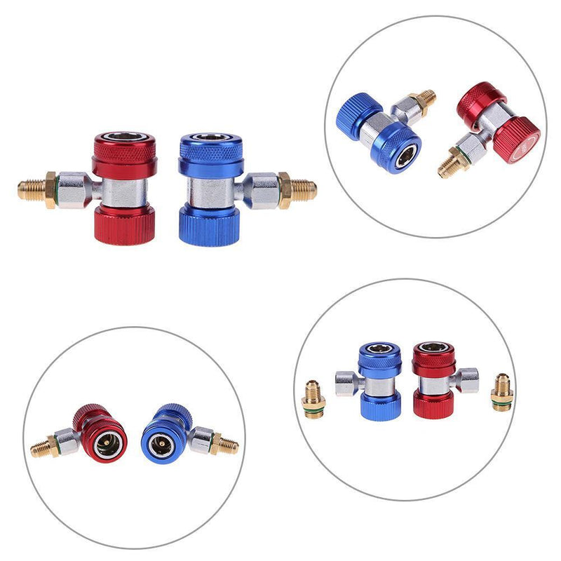 2pcs R134a Quick Connector Adjustable Car Air-Conditioning Low/High Adapter