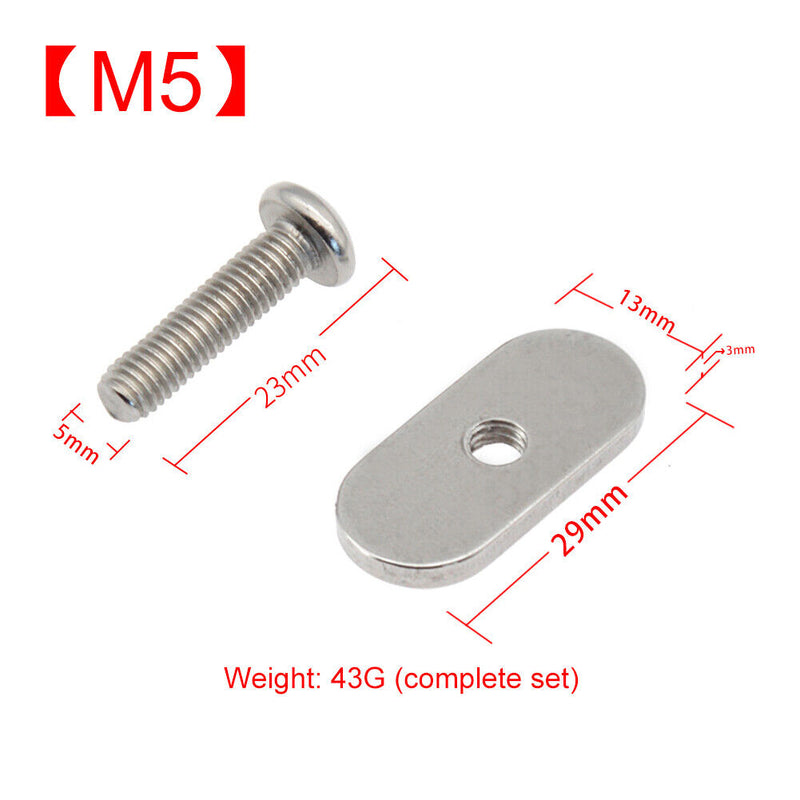 4 Set Kayak Rail Track Screw Stainless Steel M5/M6 Rails Bolts Replacement Parts