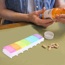 7 Day Pill Medicine Storage Box Rainbow Tablet Weekly Organizer (No Word)