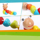 Colorful Worm Wooden Puzzles Baby Training Fingers Early Educational Toys