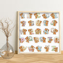 Full Embroidery Stamped Alphabet Bear DIY 11CT Cotton Thread Cross Stitch Kit