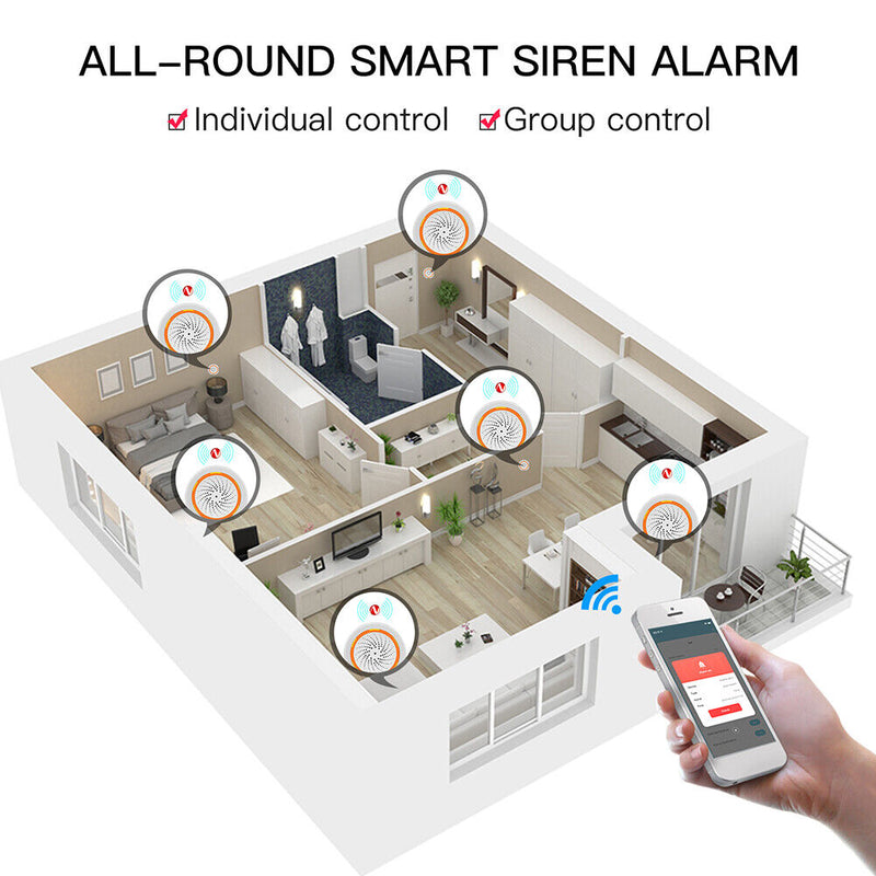 Tuya Zigbee Siren Alarm Sound Light Sensor Works With Smart Life Home Kitchen