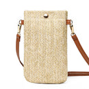 Women Mini Straw Messenger Bags Hand Woven Summer Beach Shoulder Phone Wallet