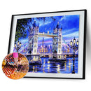 5D DIY Round Drill Diamond Painting Tower Bridge Cross Stitch Embroidery