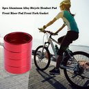 5pcs Aluminum Alloy Bicycle Headset Pad Front Riser Pad Fork Gasket(Red) Newly