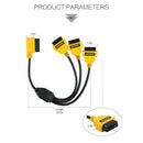 AUTOOL OBD2 Y Splitter Cable 50cm 1 to 3 Converter Adapter Extension Cord Newly