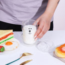 Creative Double Layer With Lid 300ml Coffee Mug Cute Bear Clear Glass Cup