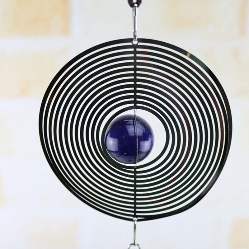 DIY Rotating Wind Chime Novelty Metal Hanging Sculpture Wind Chime Bell (B)
