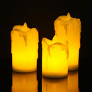 3Pcs Flameless Flickering Weeping LED Candles Pillar Battery Power Home Decor