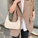 Fashion Women Pure Color Underarm Hobos Bags Top-handle Handbag (Beige)