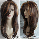 No Lace Front High Temperature Silk Long Straight  Wig Dark Brown Women Wig