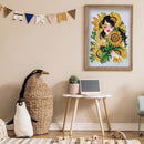 5D DIY Sunflower Girl Part Drill Special Shape Rhinestone Drawing Kit Decoration