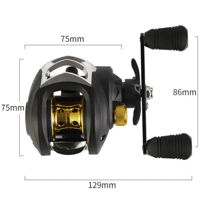 8kg Drag Strong Brake Low Profile Baitcasting Fishing Reel Metal Fishing Tackle