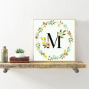 DIY Diamond Painting Kit M Letter Wreath Full Round Rhinestone Wall Picture