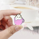 Cartoon Candy Color Brooch Badge Coffee Cup Pins Jacket Shirts Ornament Jewel