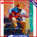 Acrylic Oil Painting By Numbers Guitarist On Street Digital Picture Home Decor